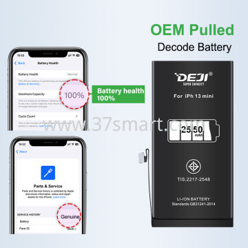 iPhone 13 Mini DEJI Battery 2550mAh Diagnosable Show 100% Battey's Health Blase
