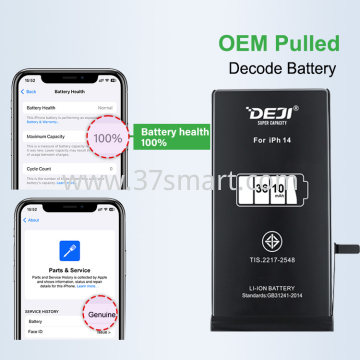 iPhone 14 DEJI Battery 3610mAh Diagnosable Show 100% Battey's Health Blase