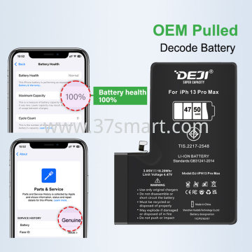 iPhone 13 Pro Max DEJI Battery 4750mAh Diagnosable Show 100% Battey's Health Blister