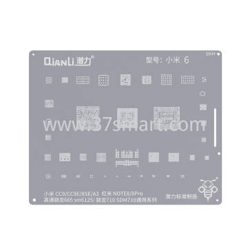 Reballing Stencil QS34 mi CC9, CC9E, 8SE, A3 rm NOTE8, 8PRO   snapdragon 665 SM6125, snapdragon 710 SDM710uni seris Bulk
