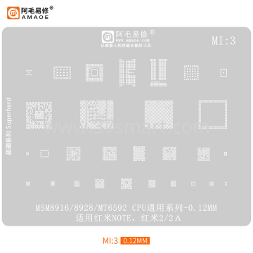 AMAOE Reballing Stencil MI3 - Redmi2, 2A, note Schüttgut