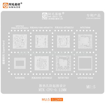 AMAOE Reballing Stencil MU5 - MTK CPU Bulk