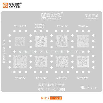 AMAOE Reballing Stencil MU3 - MTK CPU Bulk