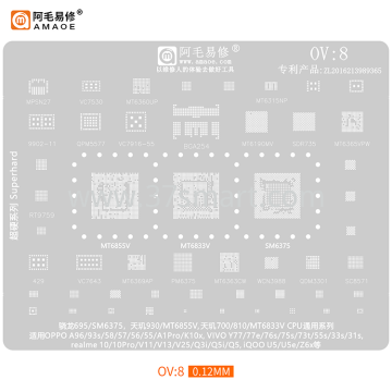 AMAOE Reballing Stencil OV8 - OPPO, VIVO Schüttgut