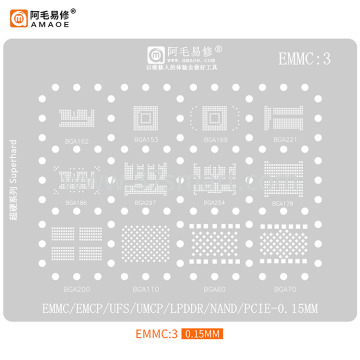 AMAOE Reballing Stencil EMMC3 Bulk