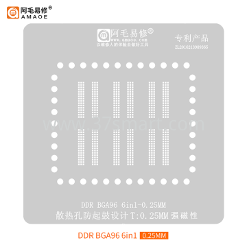 AMAOE Reballing Stencil DDR-BGA96 6in1 Bulk