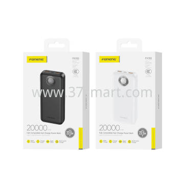 Foneng 20000mAh Power Bank (22.5W & 3 Outputs) PX102 Black