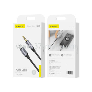 PONENG Adattatore USB C a 3.5mm aux Cavo BM31 Black