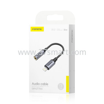 FONENG Adattatore Lightning a Jack 3.5mm Cuffie BM30 Nero