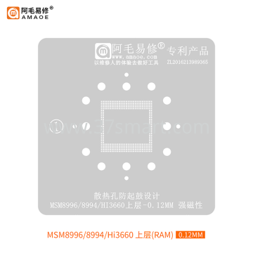 AMAOE Reballing Stencil MSM8996, 8994-Hi3660 RAMupper layer Bulk