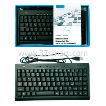Mini Tastiera USB Multimedale Ultra Sottile Con Filo IMB-1126 Nero
