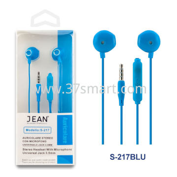 Auricolare Stereo Jack 3.5mm con Microfono S-217 Blu