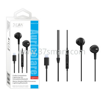 Auricolare Compatibile Lightning con Tasto Volume  Connettore Bluetooth S-182 Nero
