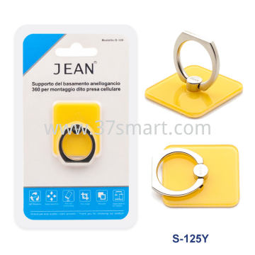 360 Ring Hook Stand Holder For Cell Phone Grip Finger Mount S-125 Yellow