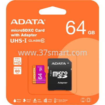 ADATA microSDXC Memory Card Adata with Adapter 64GB