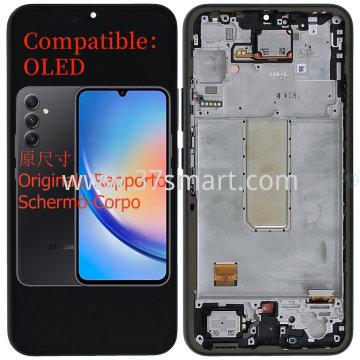 Samsung A34 5G 2023 A346 Compatible Oled Lcd+Touch+Frame Schwarz