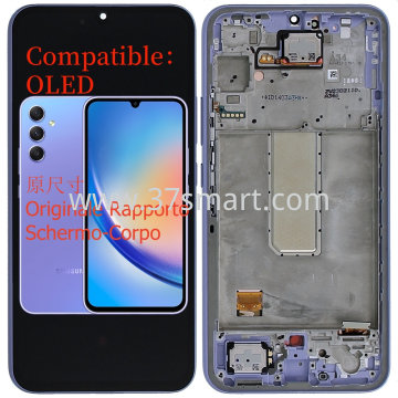 Samsung A34 5G 2023 A346 Compatible Oled Lcd+Touch+Frame Purple