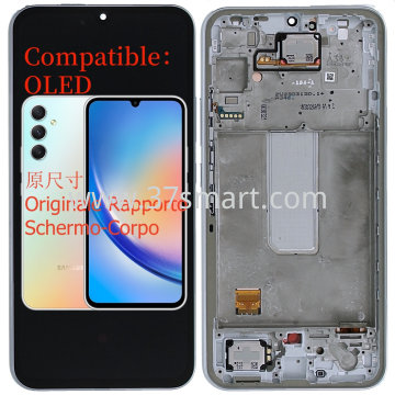 Samsung A34 5G 2023 A346 Compatible Oled Lcd+Touch+Frame Silber