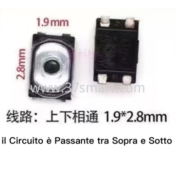 BTN-22 Botton Power/Volume 1.9x2.8mm (Sopra-Sotto) 2Pezzi Bulk