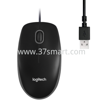 Logitech B100 Mouse with cable, USB port Black