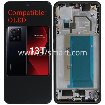 Mi 13T, Mi 13T Pro Compatible Oled Lcd+Touch+Frame Black