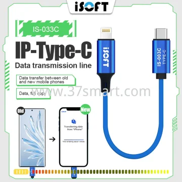 iSoft IS-003C User Data Transfer Cable Transfer Data From Type-C to iPhone Blu