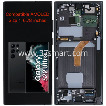 Samsung S22 Ultra S908 Compatible AMOLED 6.78'' Lcd+Touch+Frame Black