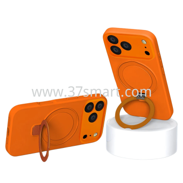 Skin Feel Ring Holder Magsafe Case for iPhone 17 Pro Coral