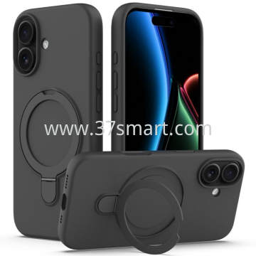 Skin Feel Ring Holder Magsafe Case for iPhone 17 Carbon Black