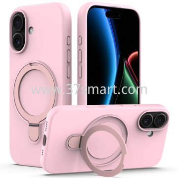 Skin Feel Ring Holder Magsafe Case for iPhone 17 Pink