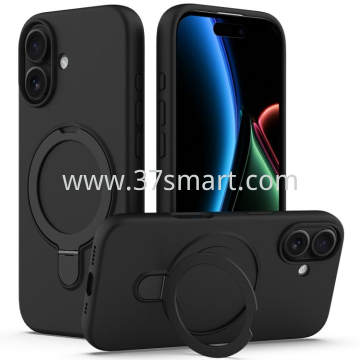 Skin Feel Ring Holder Magsafe Case for iPhone 17 Black