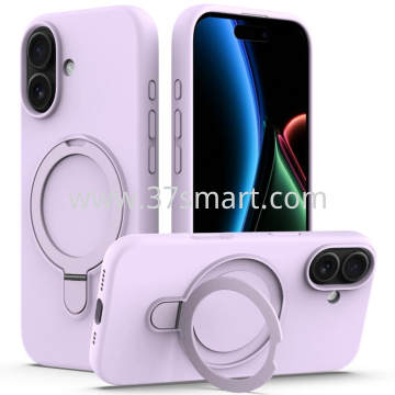 Skin Feel Ring Holder Magsafe Case for iPhone 17 Elegant purple