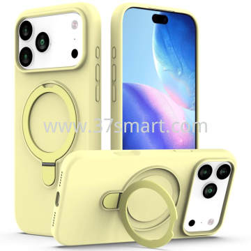 Skin Feel Ring Holder Magsafe Case for iPhone 17 Pro Yellow