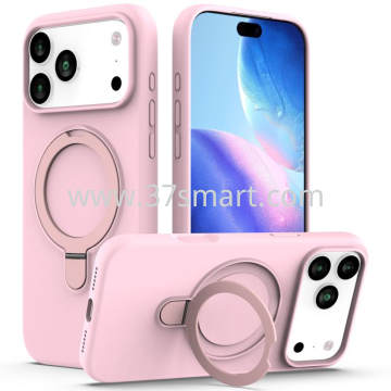 Skin Feel Ring Holder Magsafe Case for iPhone 17 Pro Max Pink