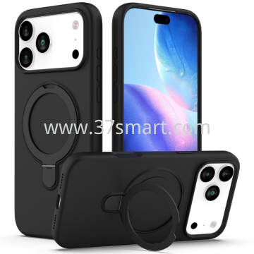 Skin Feel Ring Holder Magsafe Case for iPhone 17 Pro Max Black