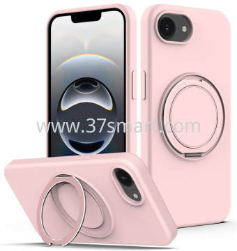 Skin Feel Ring Holder Magsafe Case for iPhone 16e Pink