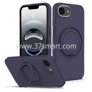 Skin Feel Ring Holder Magsafe Case for iPhone 16e Midnight Blue