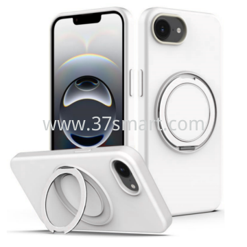 Skin Feel Ring Holder Magsafe Case for iPhone 16e White