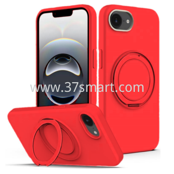 Skin Feel Ring Holder Magsafe Case for iPhone 16e Red