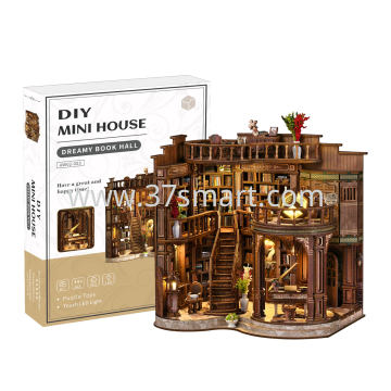 DIY Dream Library Miniature House with LED AW02-003 Blister