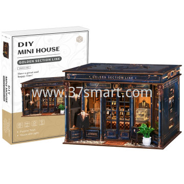 DIY Golden Line Miniature House with LED AW03-002 Blister