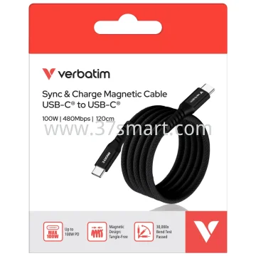 Verbatim USB 2.0, USB-C/USB-C 480Mbit/s, 100W PD 1.2m Black