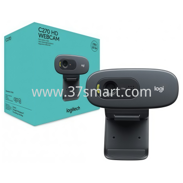 Logitech Webcam C270, HD 720p, 1280x720, 30 FPS, USB Black