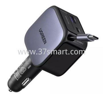 UGREEN Car Charger EC603, 90W, 6.1A, 1 x USB-A - 1 x USB-C, with USB-C Cable Grey